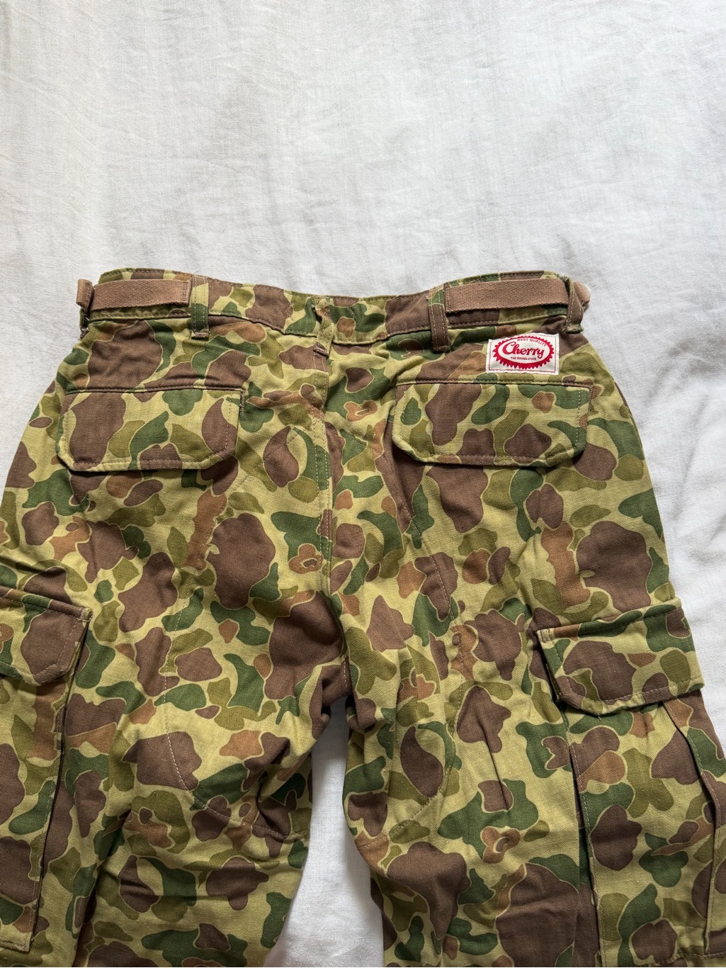 Cherry La Green & Brown Camo Wide Leg Cargo Pants